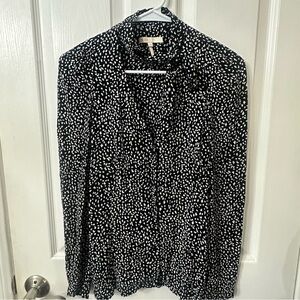 Maje Black & White Bow Tie Blouse